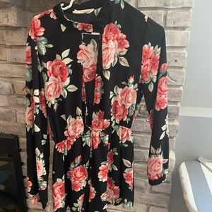 Long sleeve floral romper